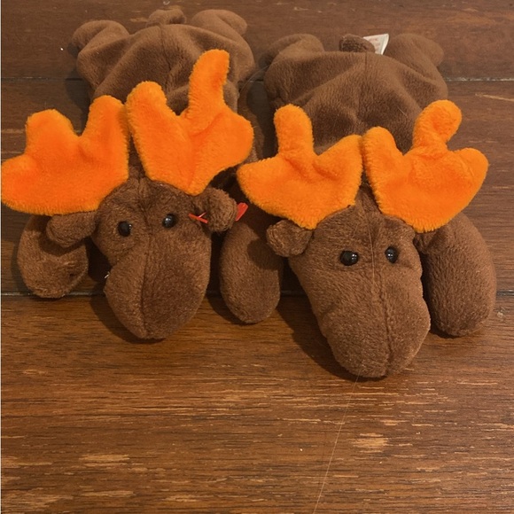 Ty Other - Chocolate the Moose with Orange Antlers Plush Animals